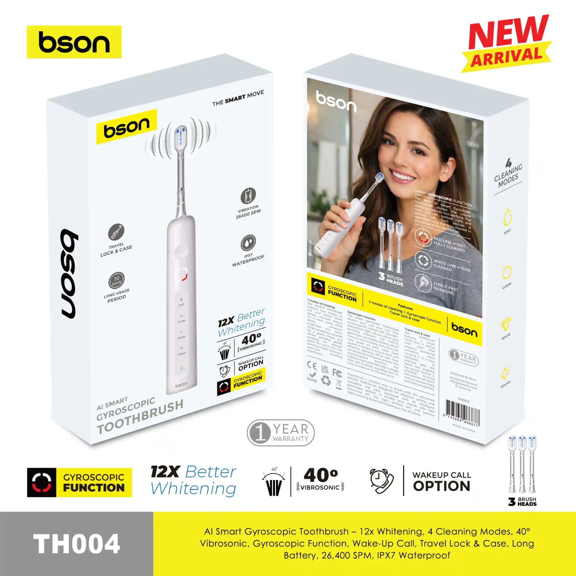 Bson AI Smart Gyroscopic Toothbrush TH004