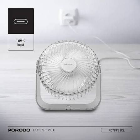 Porodo Lifestyle Portable Transparent Cooling Fan