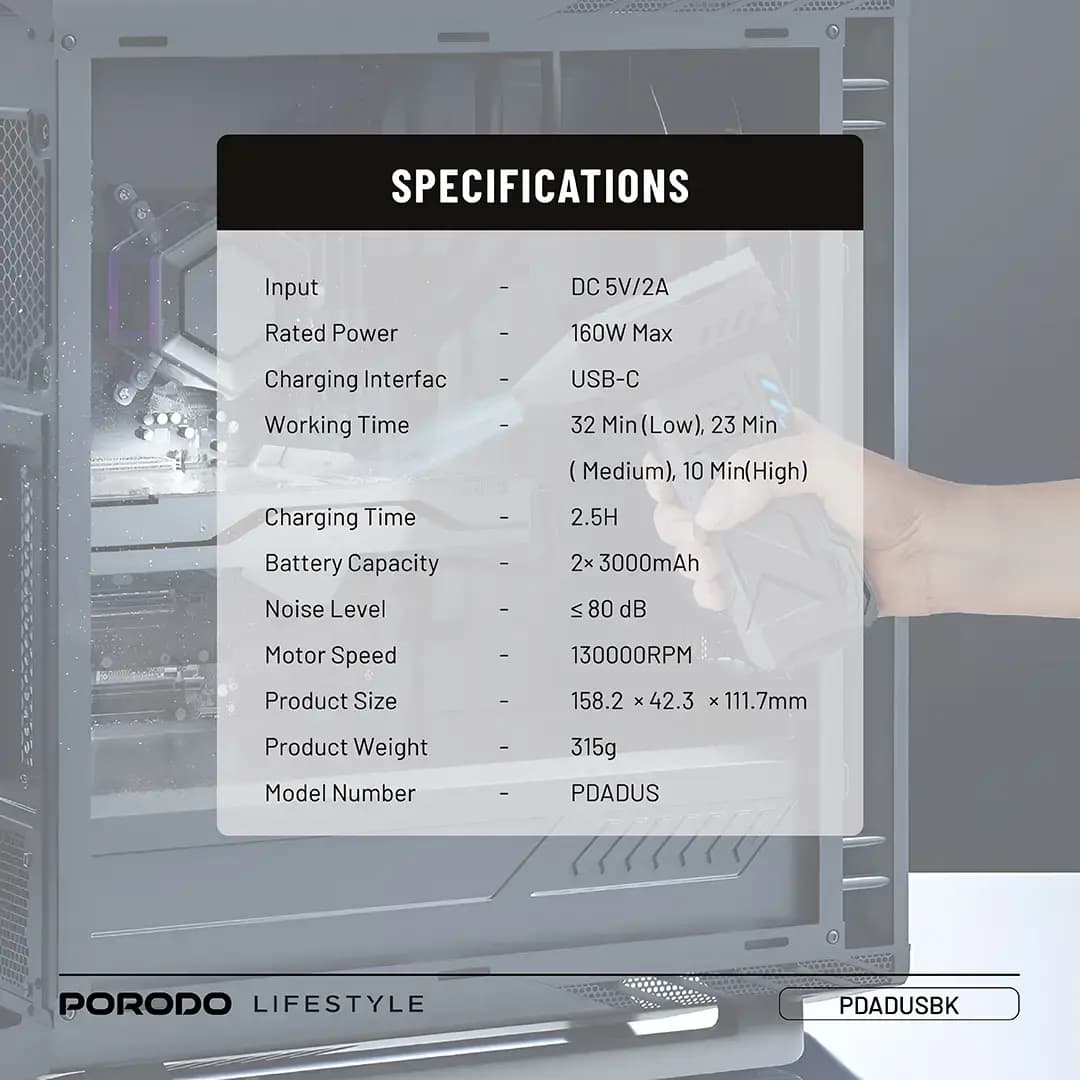 Porodo Lifestyle Turboblast Portable Air Blower