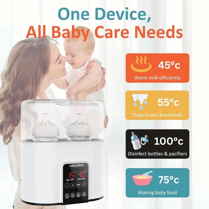 NEXSO Dual Baby Bottle Warmer and Sterilizer
