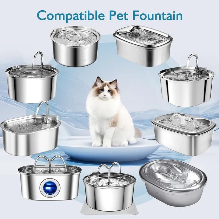 NEXSO 4L Stainless Steel Cat Water Fountain