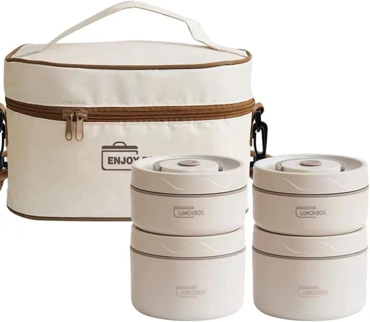 NEXSO 3-Layer Stainless Steel Leakproof Lunch Box Set with Insulated Bag