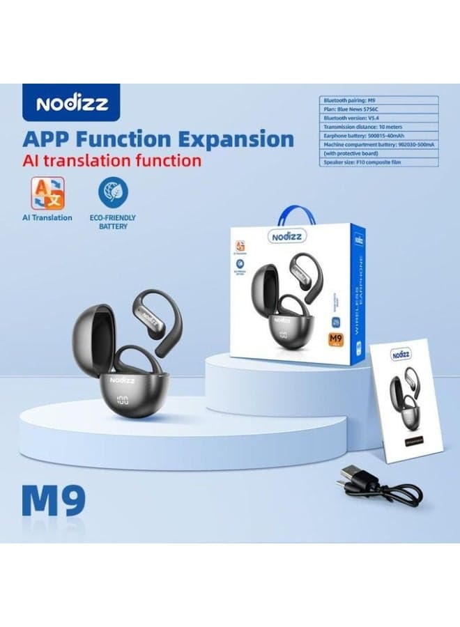 Nodizz M9 AI Translation Open-Ear Wireless Earbuds