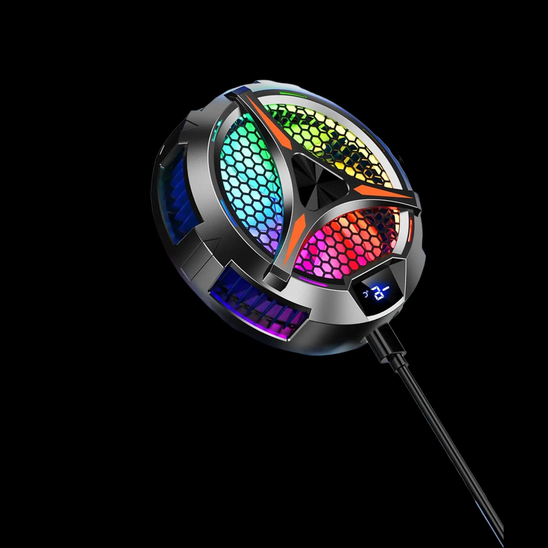 RGB Cooling Fan with Digital Temperature Display