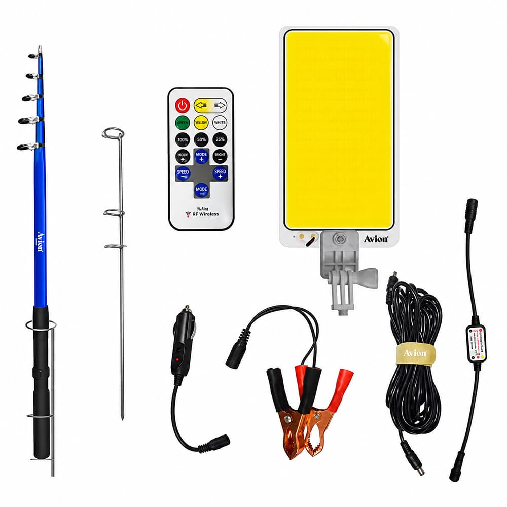 Avion Multifunction Camping Light Set with 4.5M Telescopic Rod & Remote