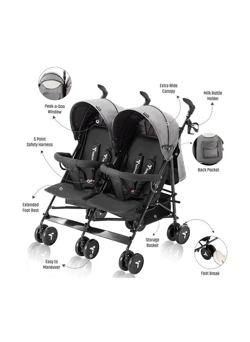 Teknum Twin Stroller Fellow - Grey