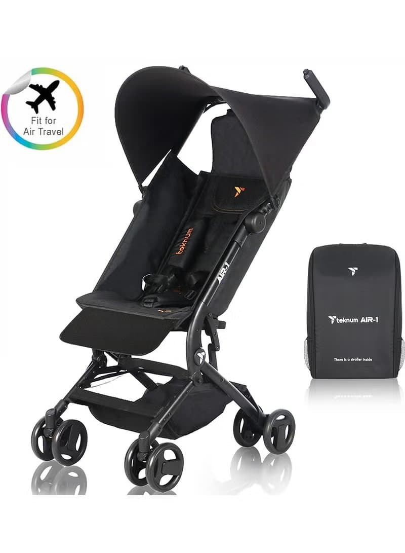 Teknum AIR-1 Travel Stroller with Carry Backpack - Black