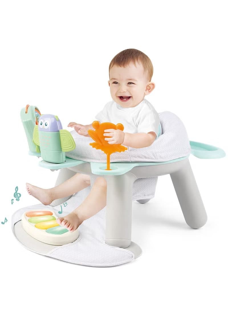 Teknum 2-IN-1 Dining Chair/ Toddler Play Seat W/ Pedal Piano -White
