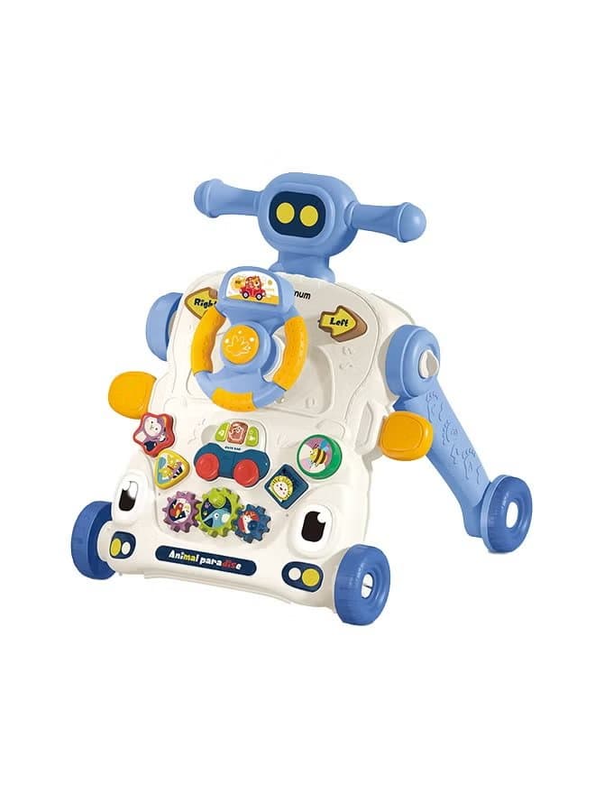 Teknum 3-IN-1 Baby Walker/ Learning Table Mode/ Game Panel Mode with Musical keyboard - Blue
