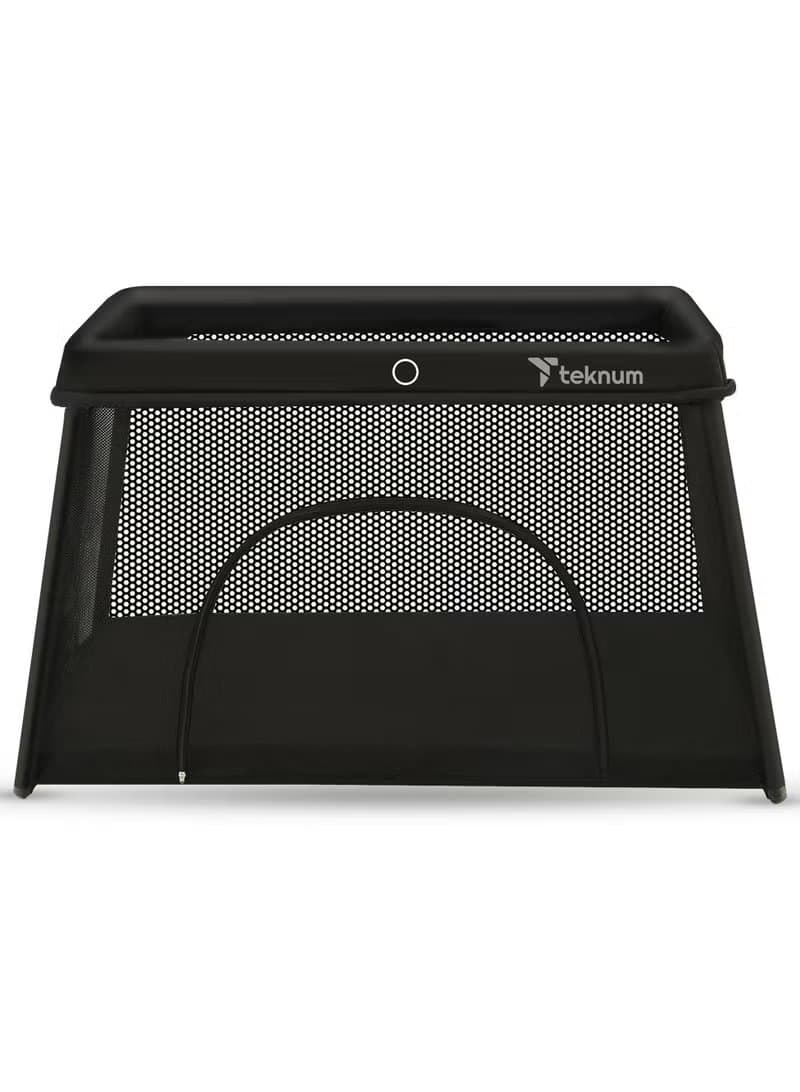 TEKNUM Portable Quick fold Playard & Cot with Zipper Door & Carry Bag - Midnight Black