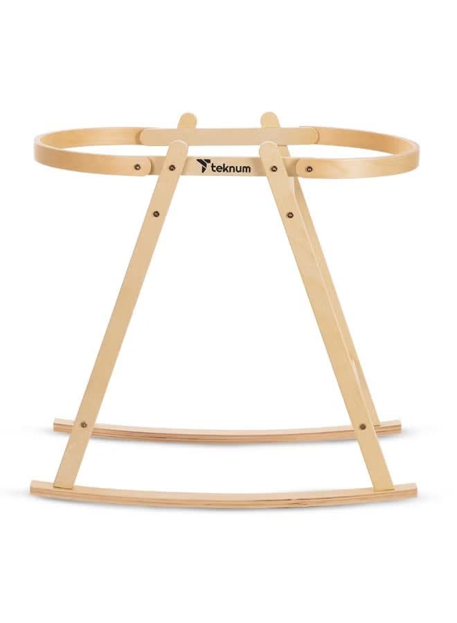 Teknum Moses Rope Basket Stand - Natural Wood