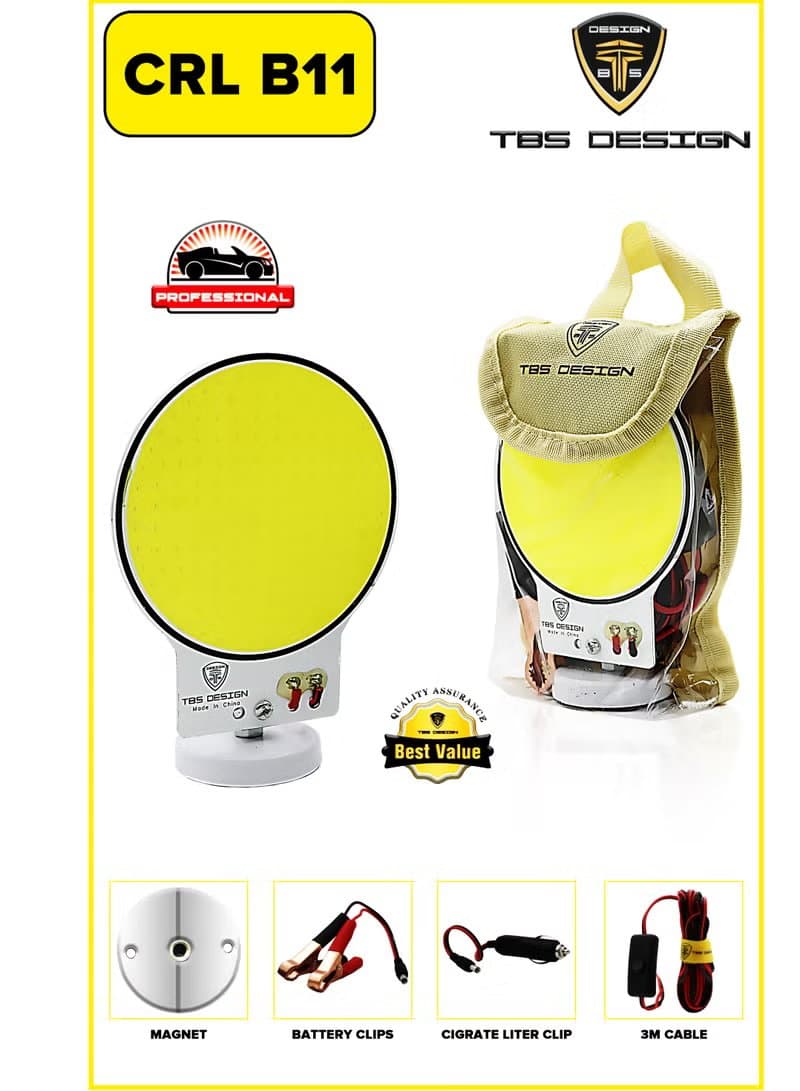 TBS DESIGN CRL-B11 Portable 12V COB LED Work Light & Camping Lantern with Magnetic Base