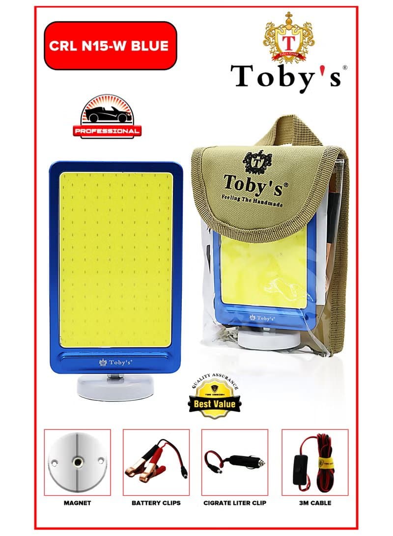 Toby's CRL-N15-W Portable LED Camping Lantern & Work Light with Magnetic Base (20W, 6500K) - Blue