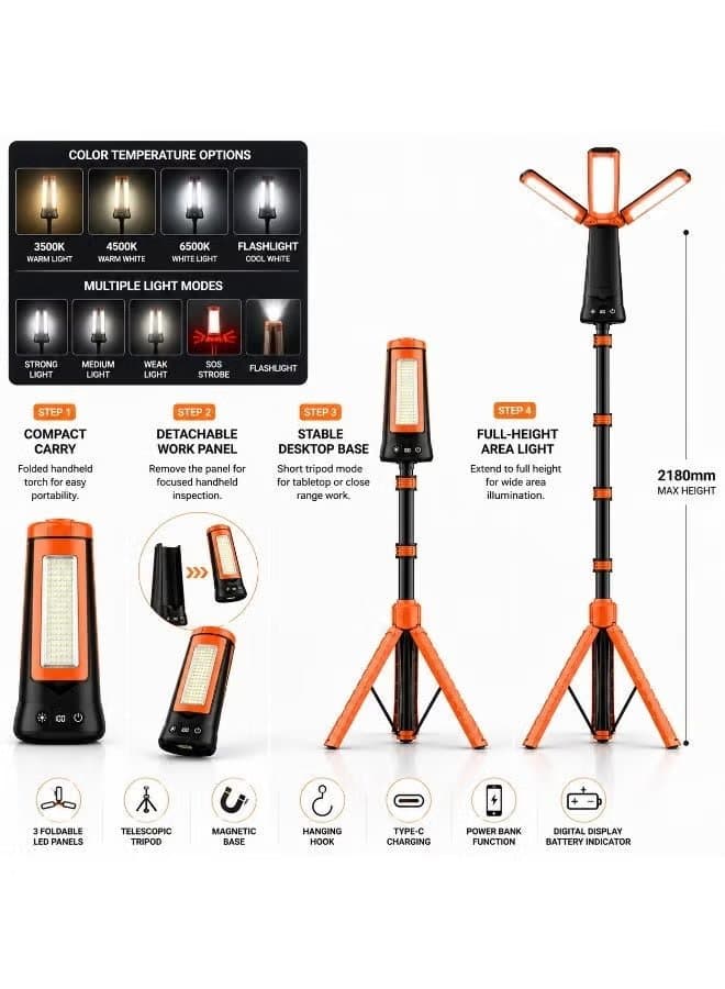 TOBY'S CPL-T50 LED Camping Light with Telescopic Tripod