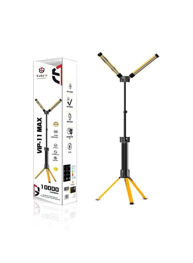 Toby's VIP 11 Max Rechargeable Camping Light with Adjustable Tripod Stand