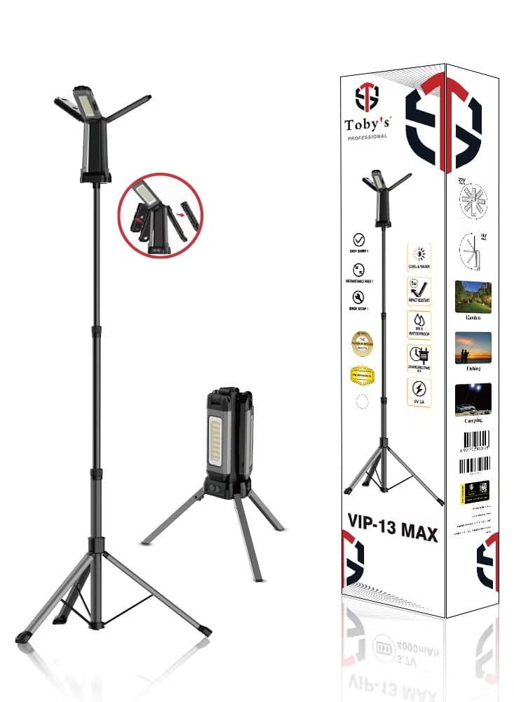 Toby's VIP 13 MAX Rechargeable Outdoor Camping Light with Tripod Stand