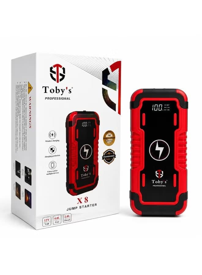 Toby's X8 Portable Car Jump Starter & 8000mAh Wireless Power Bank