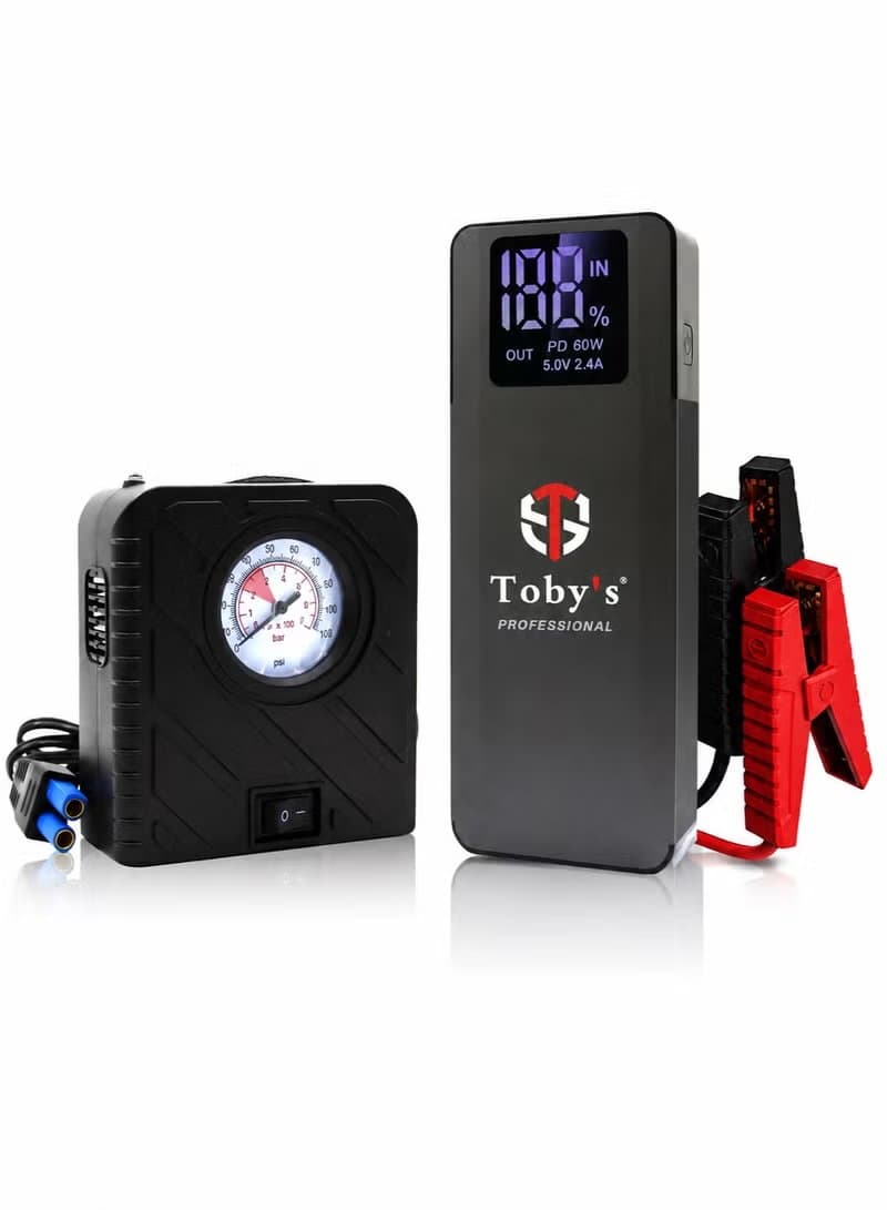 Toby's X20 T66 PRO Portable Car Jump Starter & Air Compressor Power Bank (16000mAh, 1000A)