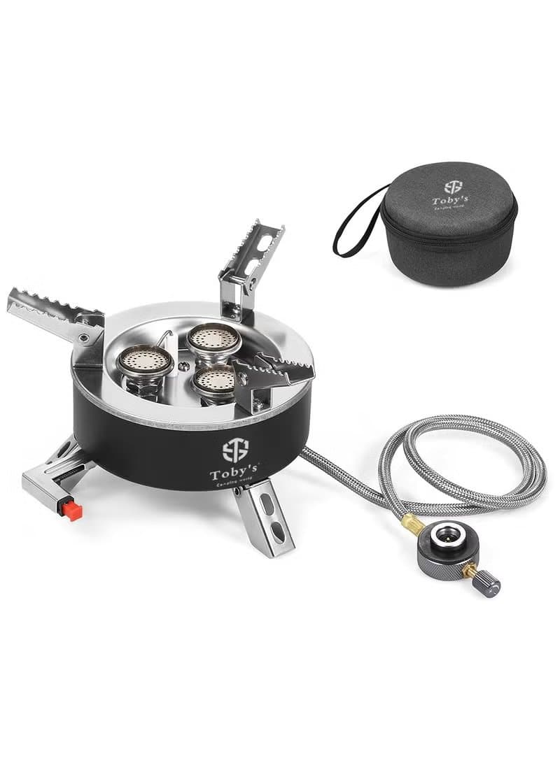 Toby's 6800W Folding 3-Burner Camping Gas Stove with Piezo Ignition