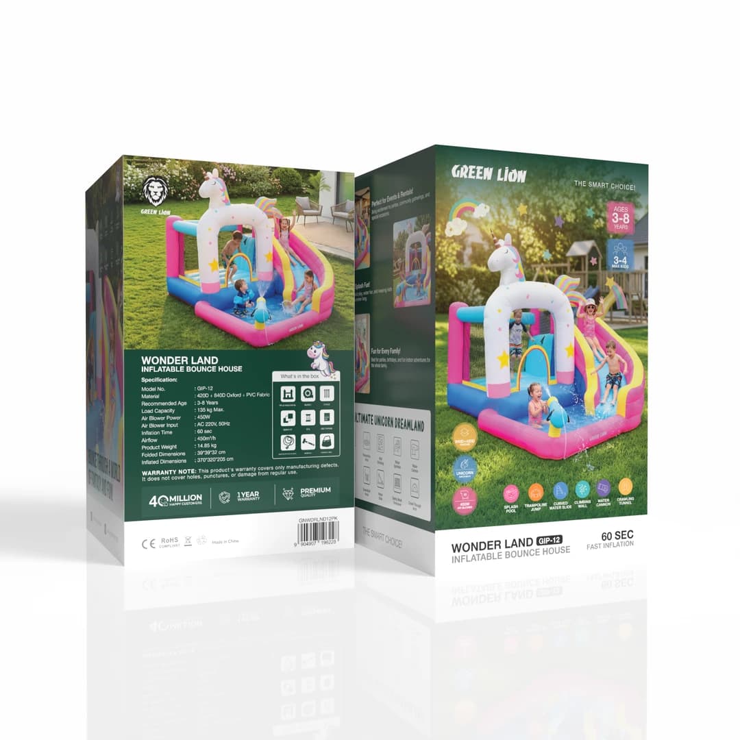 Green Lion GIP-12 Wonder Land Inflatable Bounce House - Pink