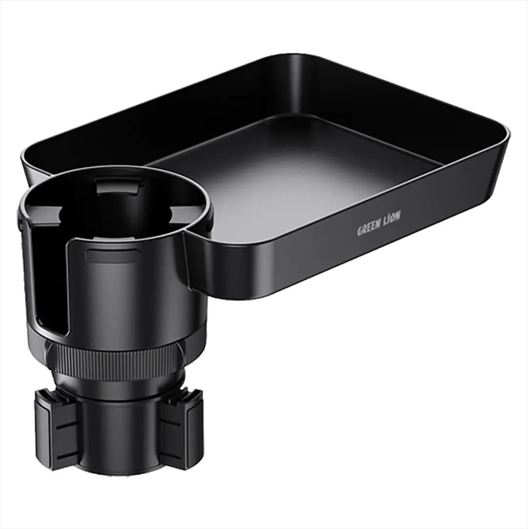 Green Lion Multi-Function Car Cup Holder Tray - Black