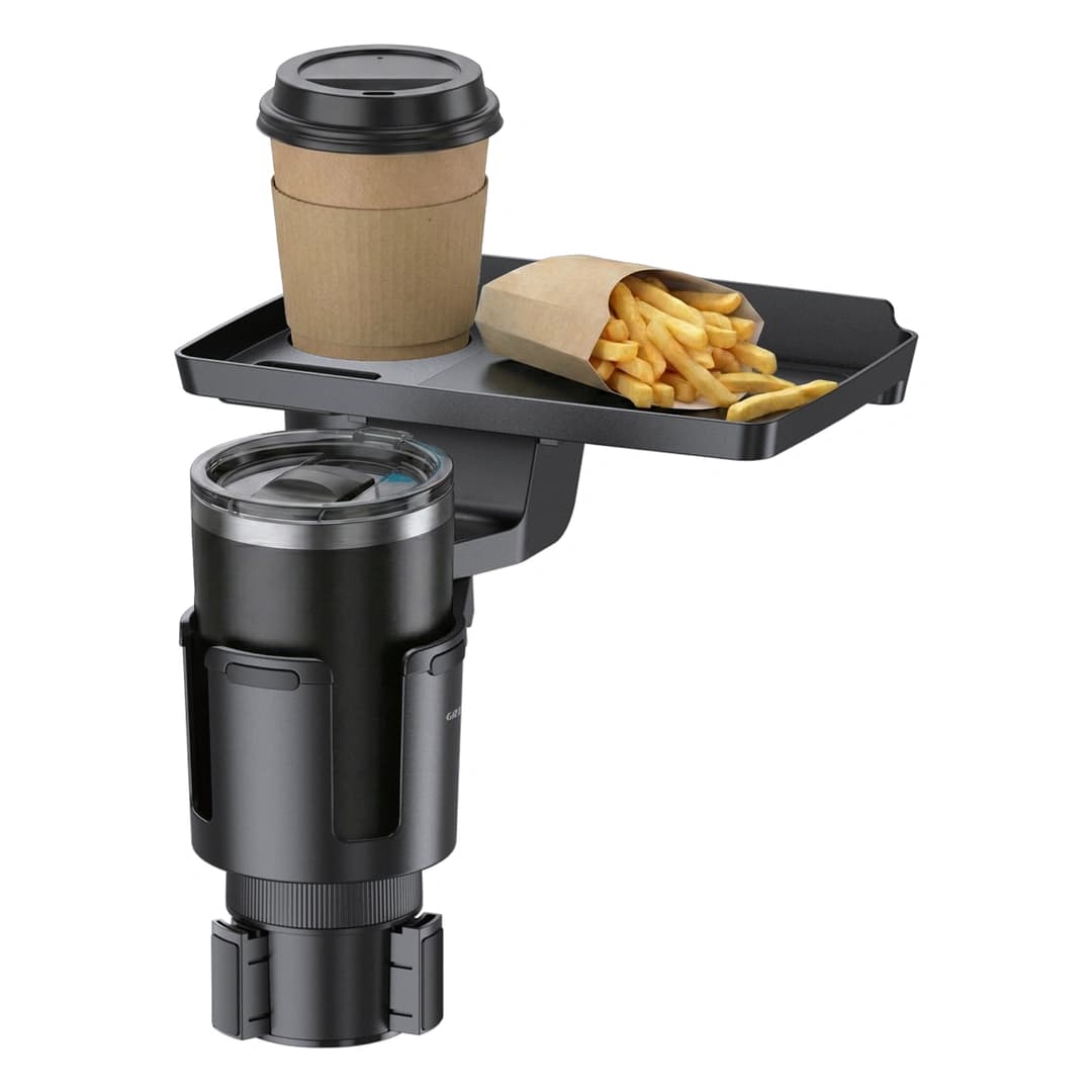 Green Lion Tray Mate 2-in-1 Car Cup Holder & Tray - Black