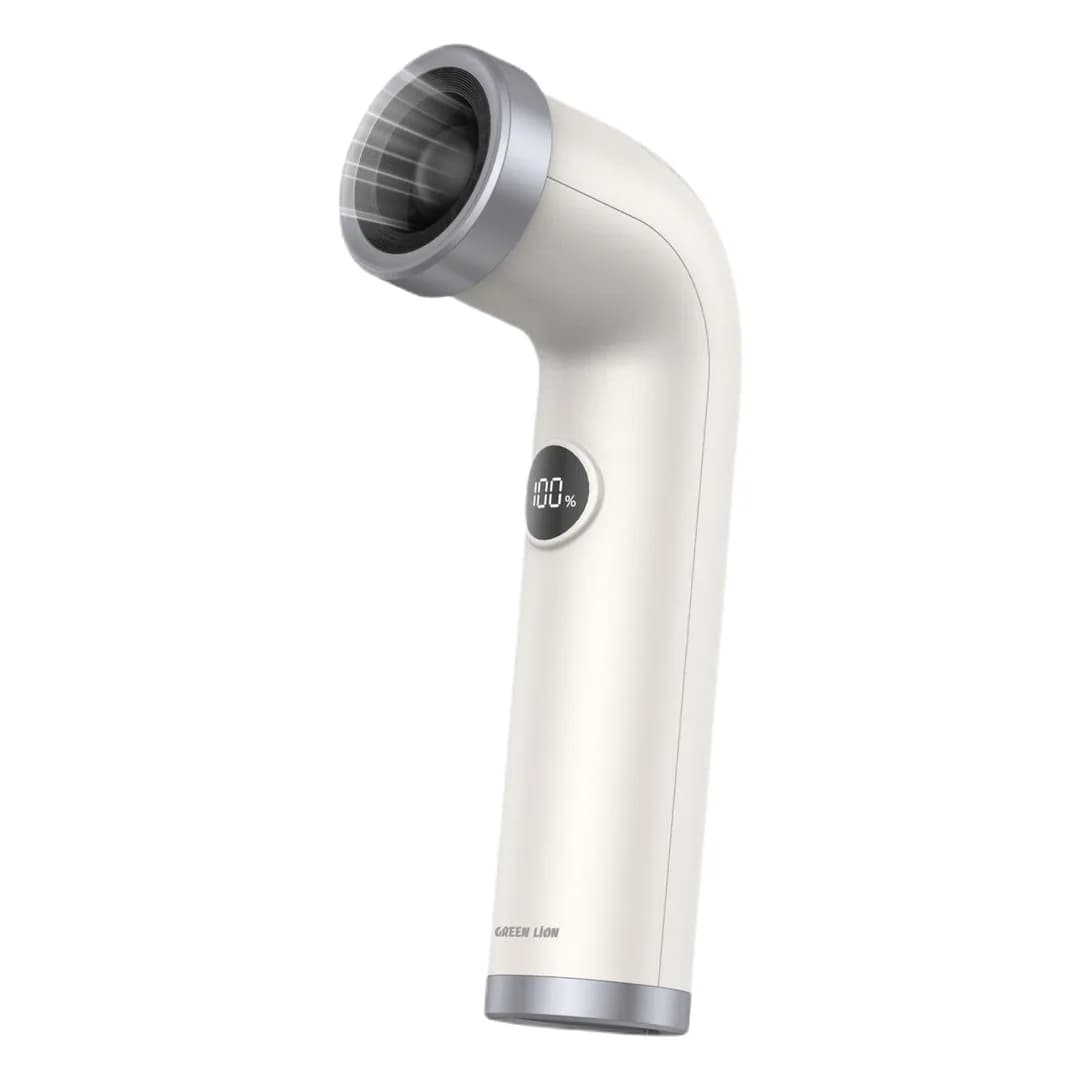 Green Lion Curve Breeze Handheld Bladeless Fan - White