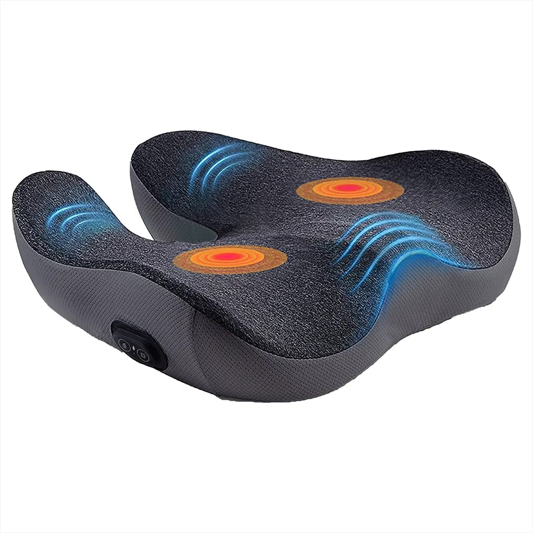 Green Lion Relieve Seat Cushion with Massage & Heat Therapy - Grey