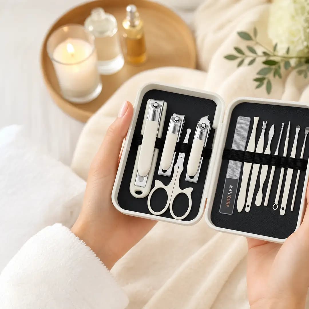Green Lion 12 in 1 Manicure Set - Cream