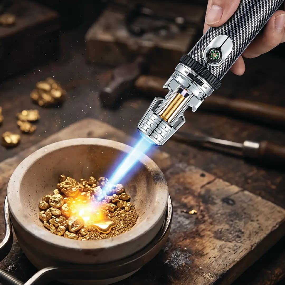 Green Lion Navigator 3-in-1 Gas Torch Lighter - Silver