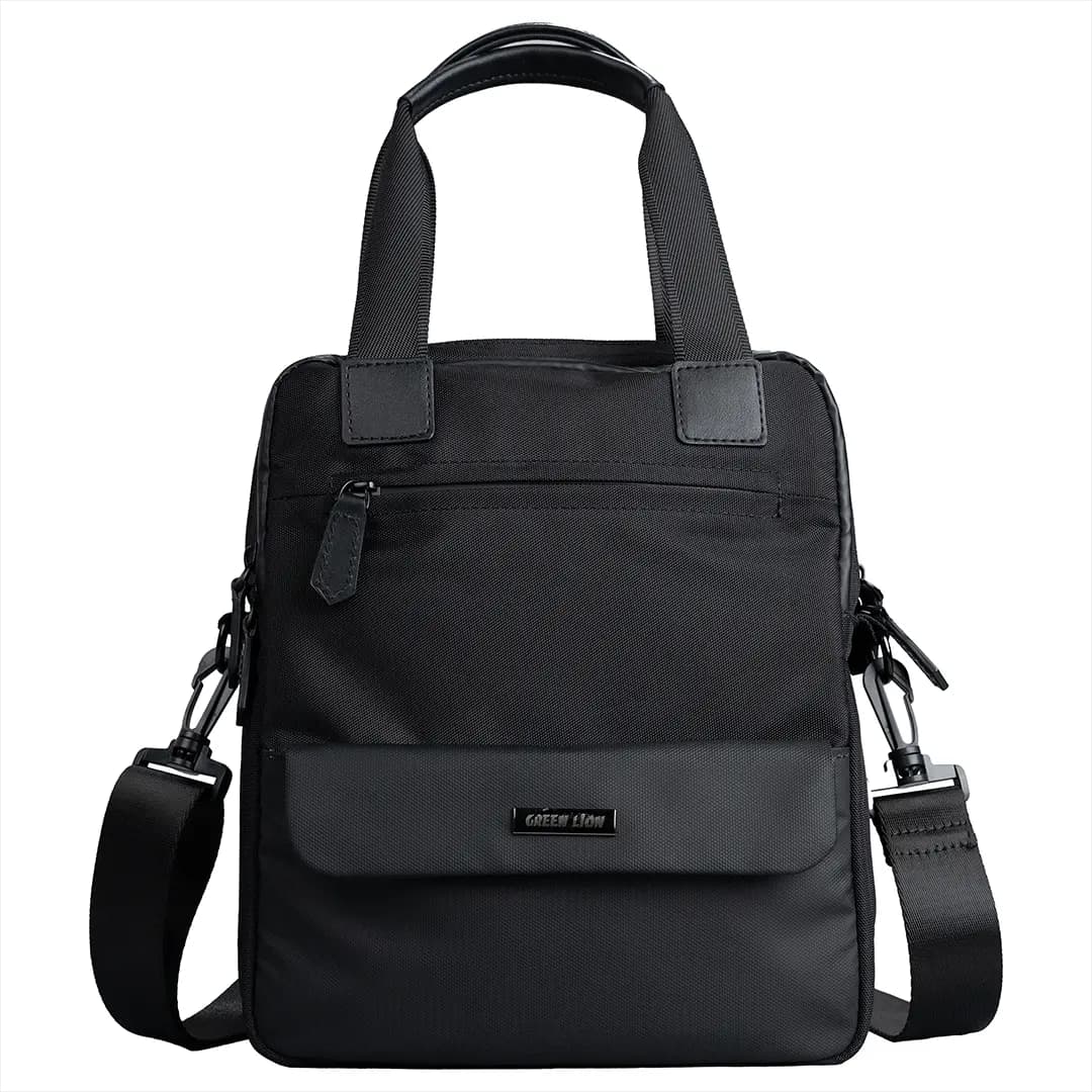 Green Lion City Messenger Bag - Black