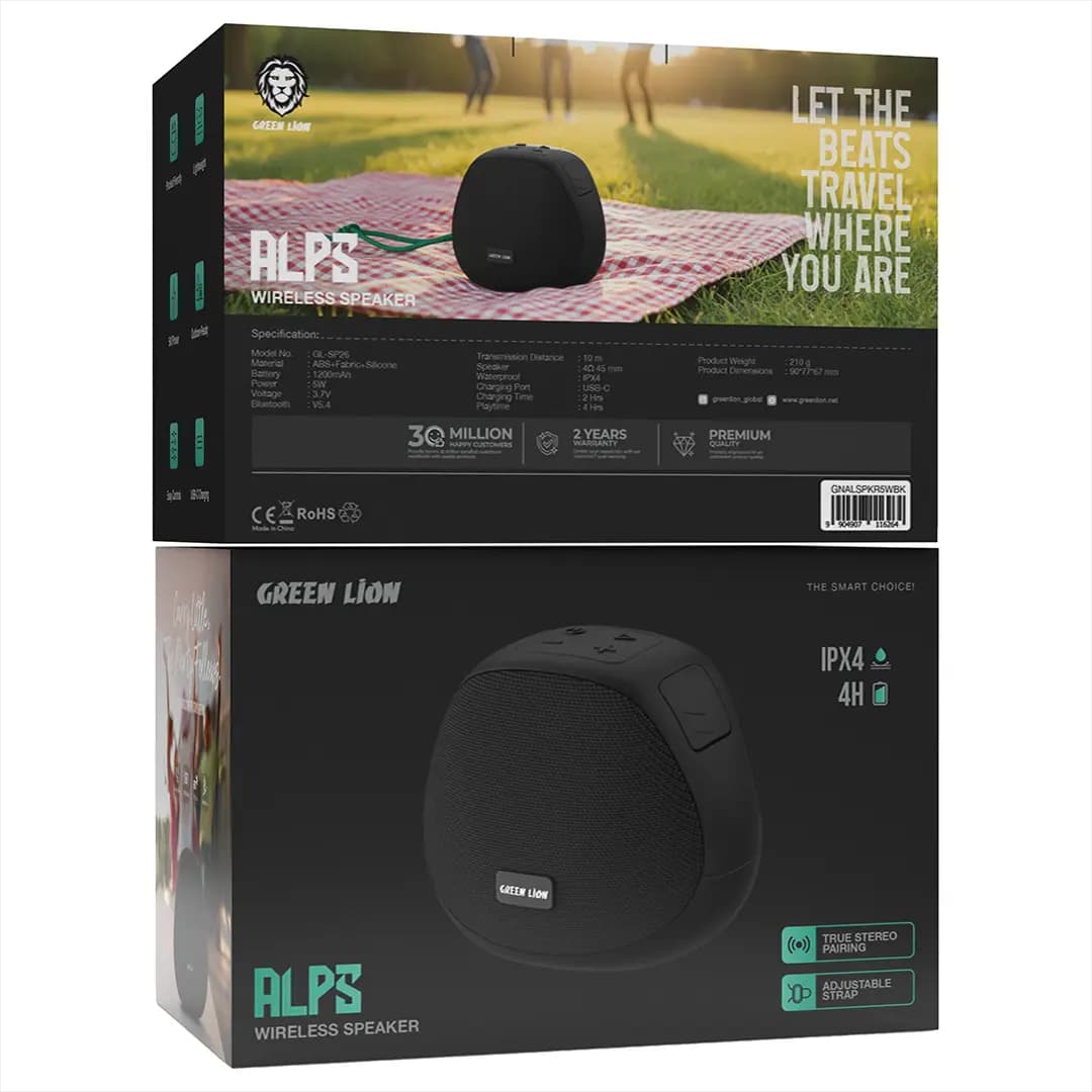 Green Lion Alps Wireless Speaker - Black