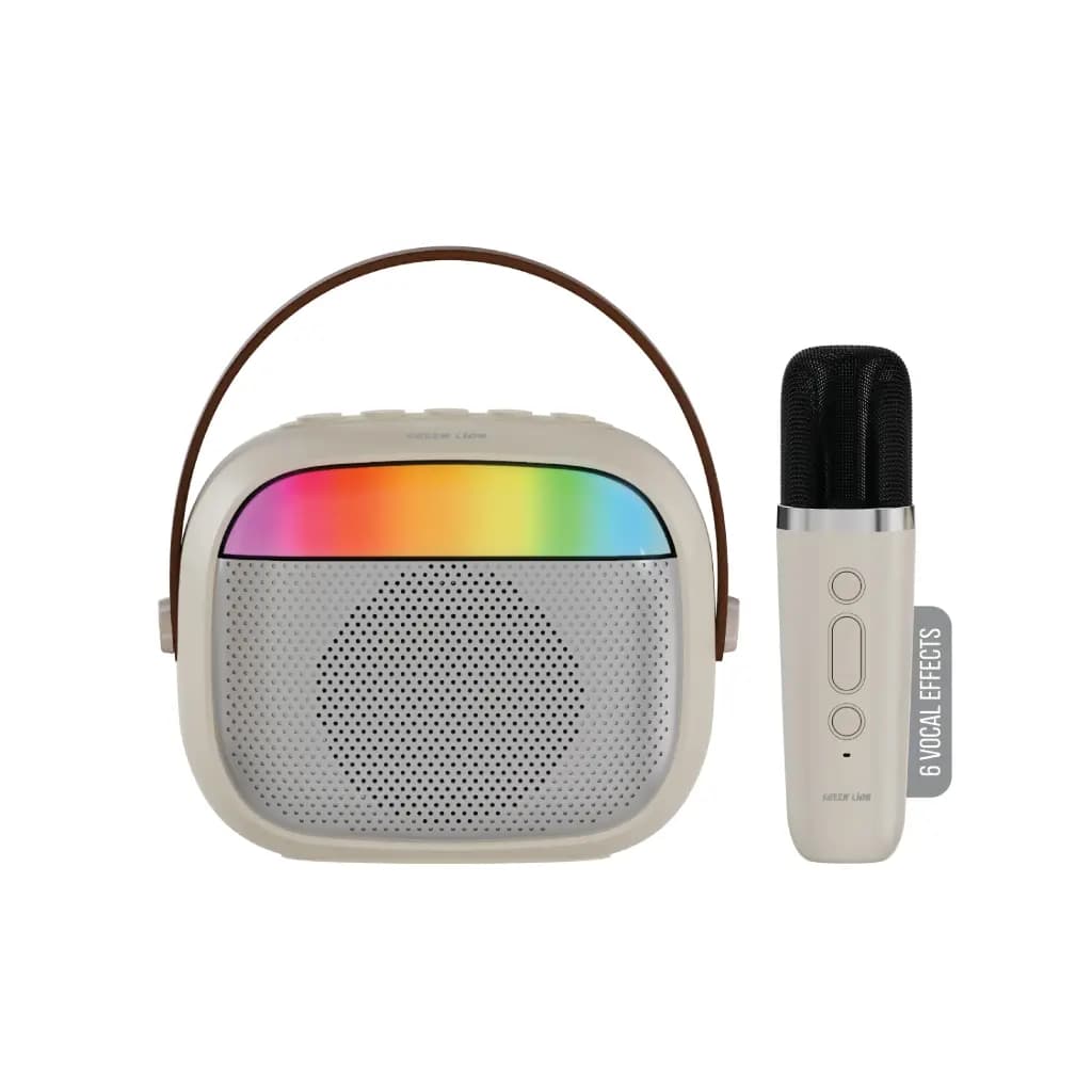 Green Lion Melody Mini Karaoke Speaker with Wireless Microphone - Beige
