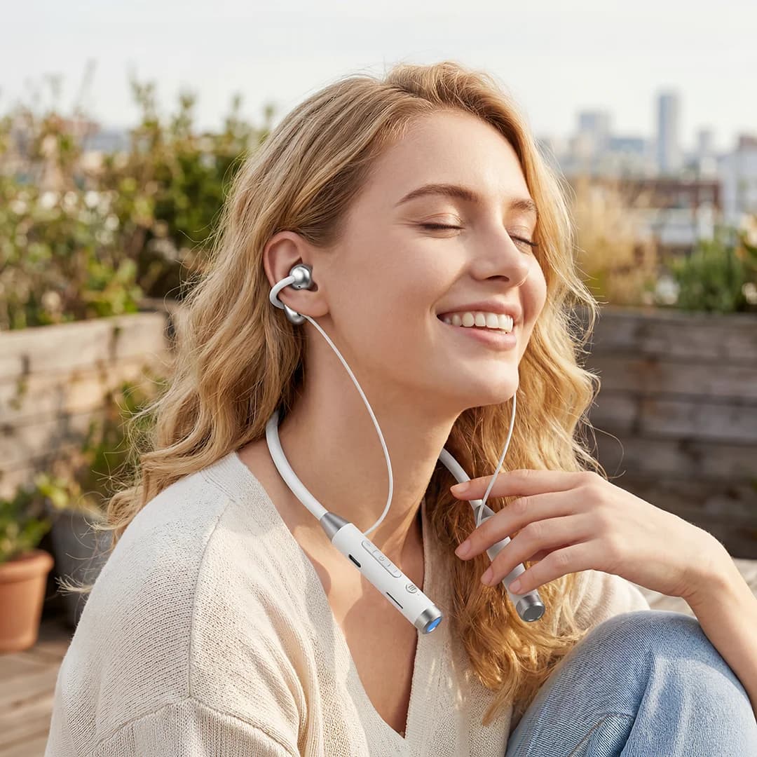 Green Lion Clip Fit OWS Neckband Earphones with Built-In Flashlight