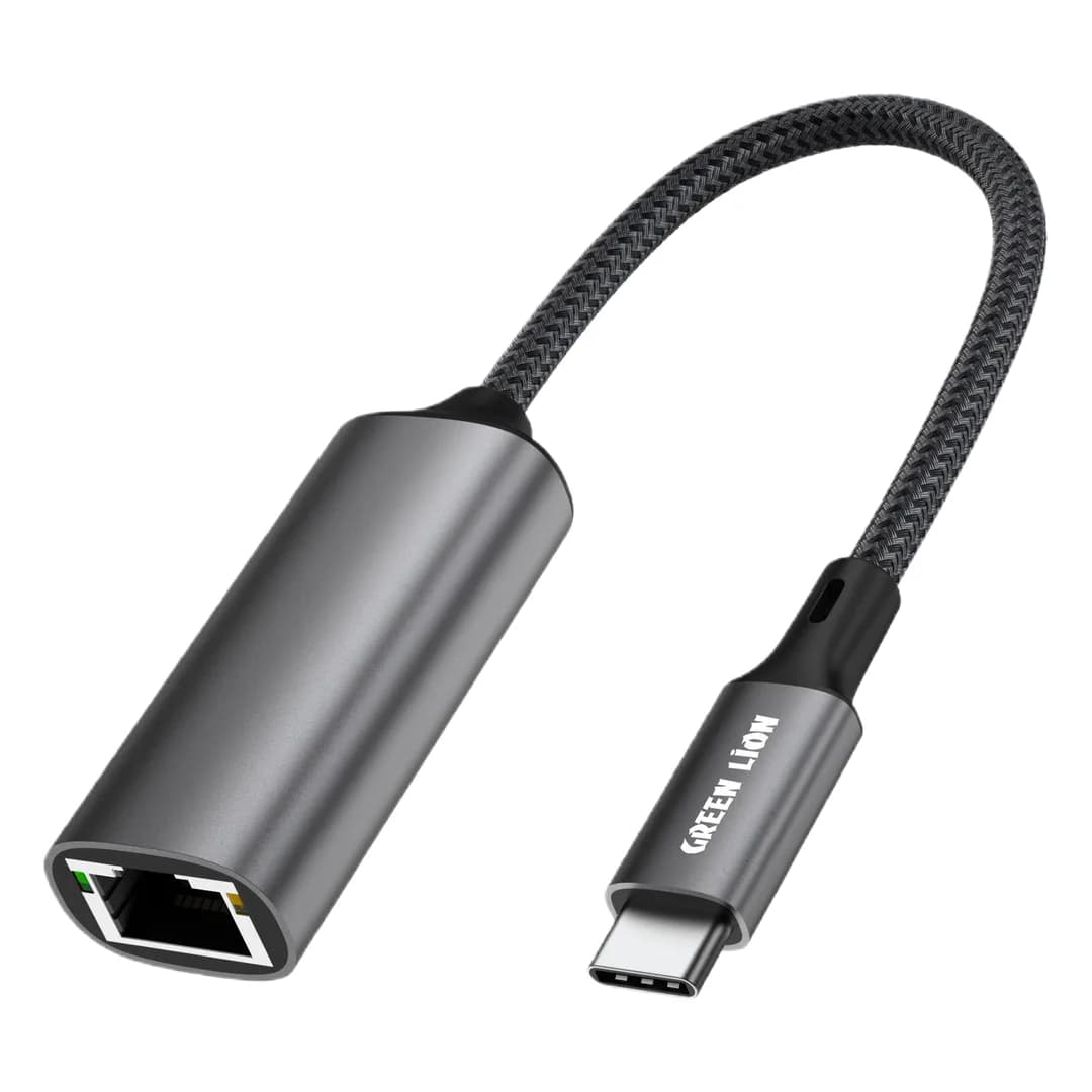 Green Lion Link Hub USB-C to Ethernet Adapter 1000Mbps - Grey