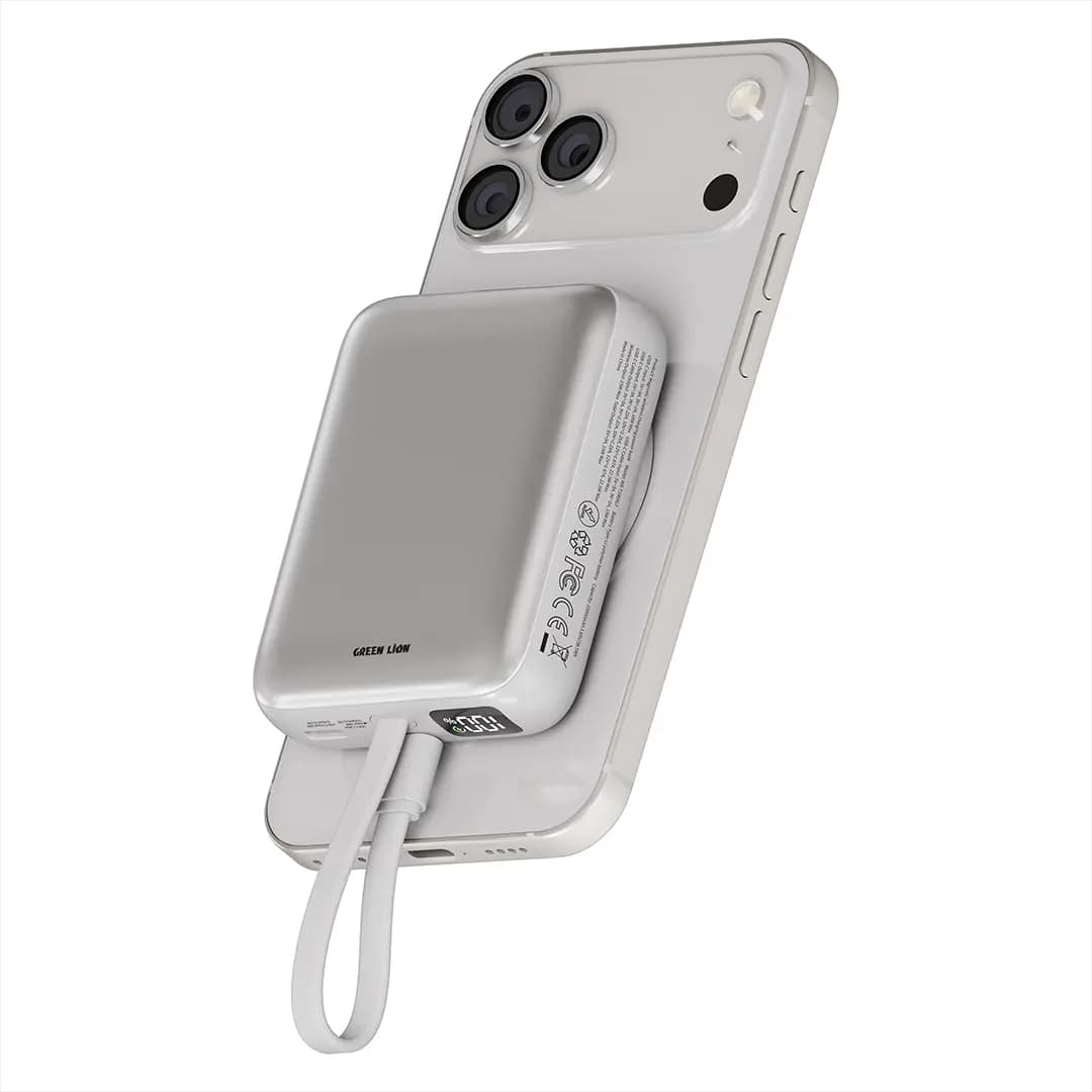 Green Lion Revon 10000mAh Wireless Power Bank with Built-in Cable