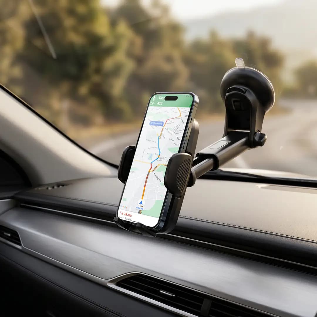 Green Lion GX-93 Suction Car Phone Mount Holder - Black
