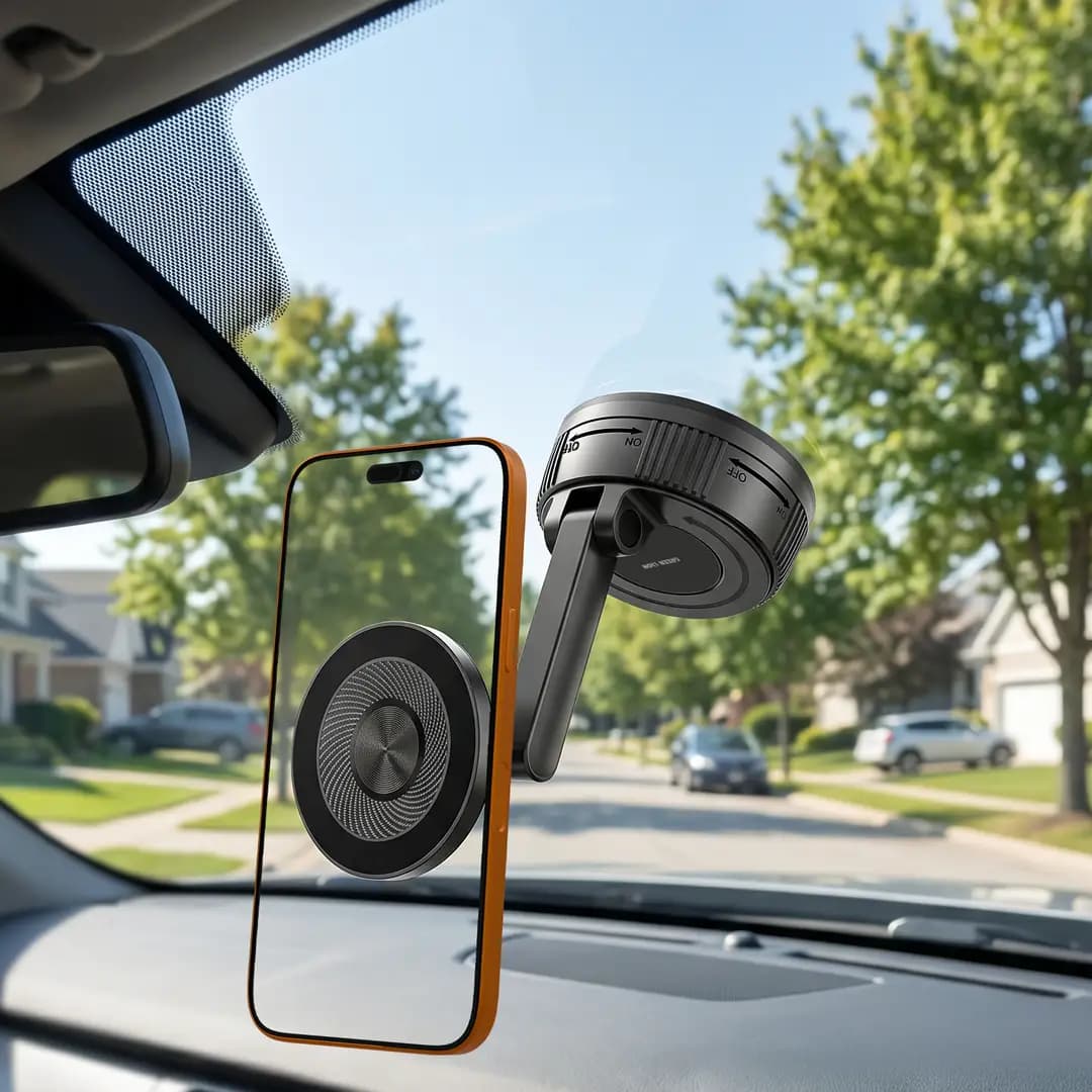 Green Lion GX-94 MagSafe Suction Car Phone Holder - Black