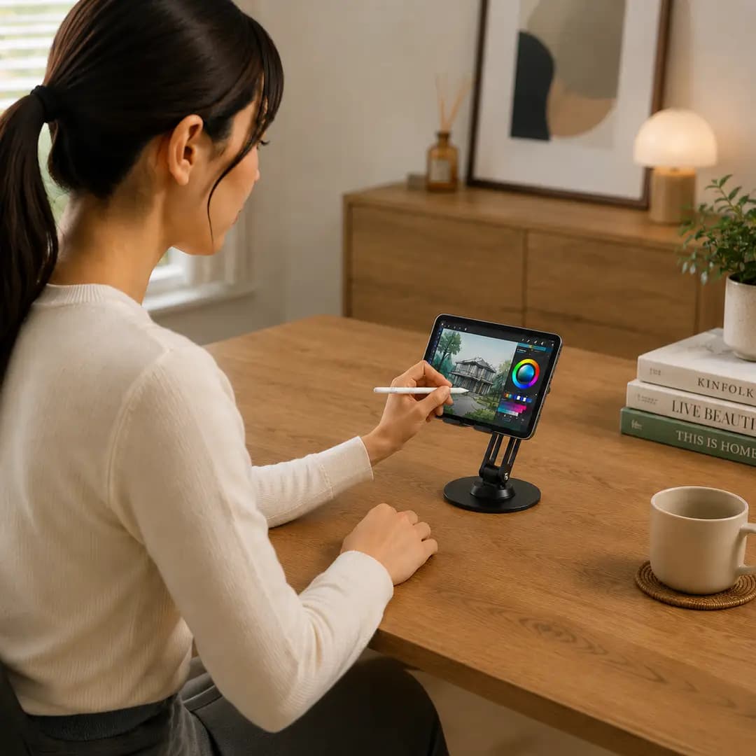 Green Lion Foldable Stand Phone & Tablet Holder - Black
