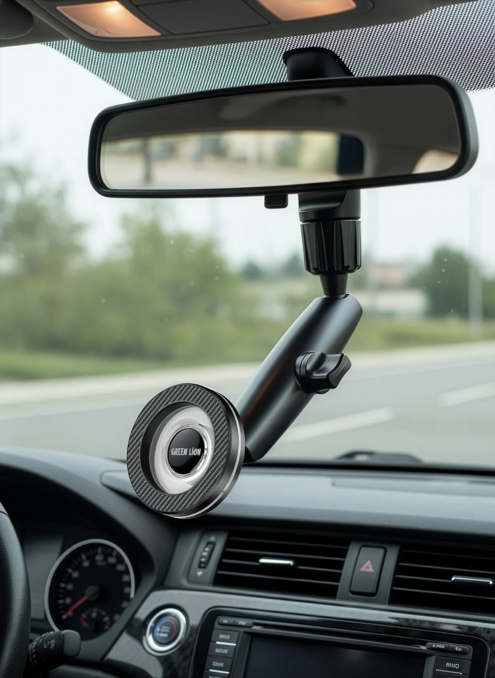 Green Lion Drive Mag Rearview Mirror Phone Holder - Black