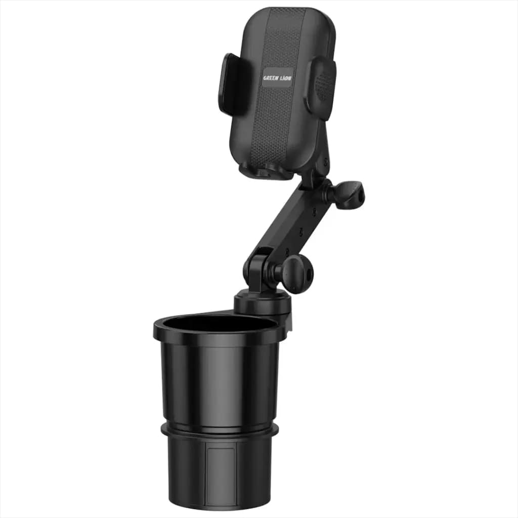 Green Lion 2-In-1 Flexgrip Car Cup Holder & Phone Mount - Black