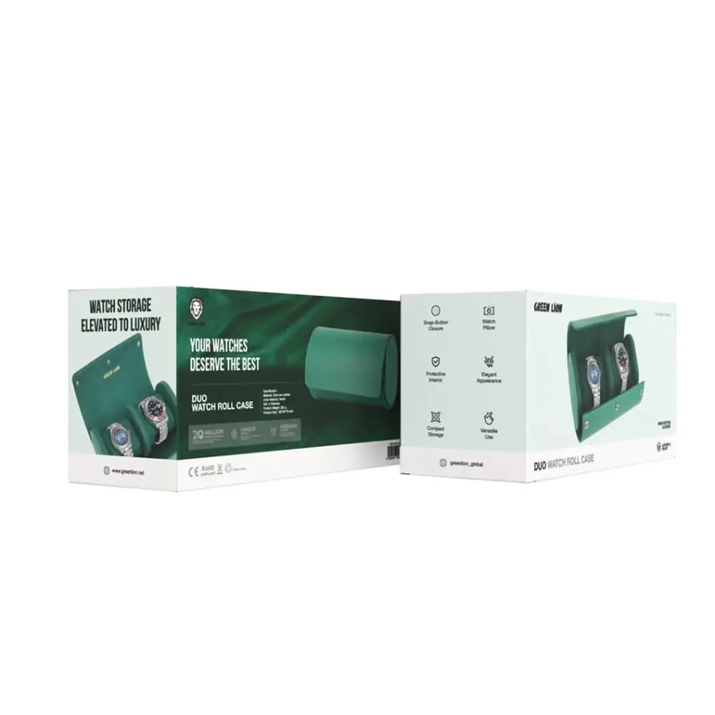 Green Lion Duo Watch Roll Case