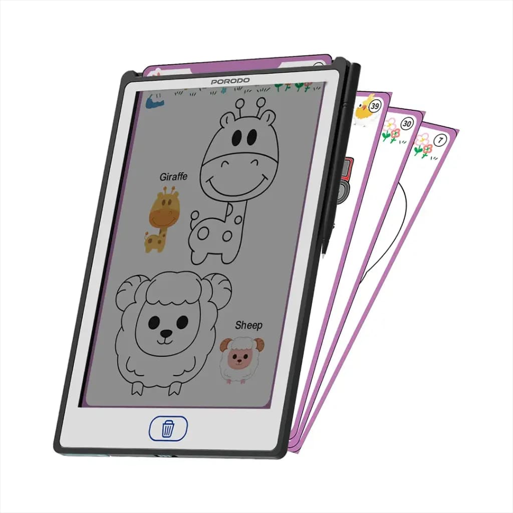 Porodo Kids Drawing Pad with Tracing Cards & Stylus