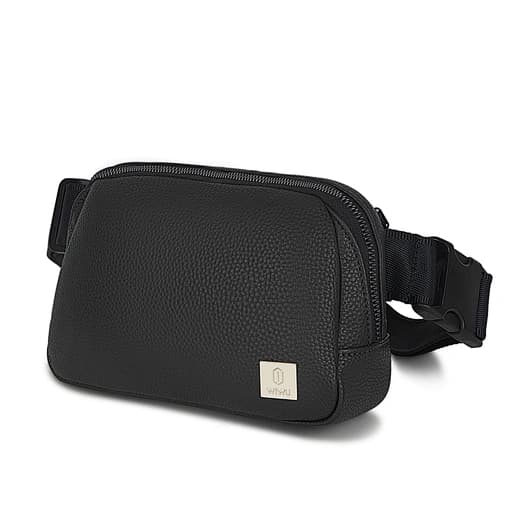 Black Leather Waist Bag