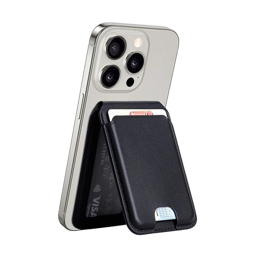 Magnetic Leather Card Holder Wallet for Smartphones