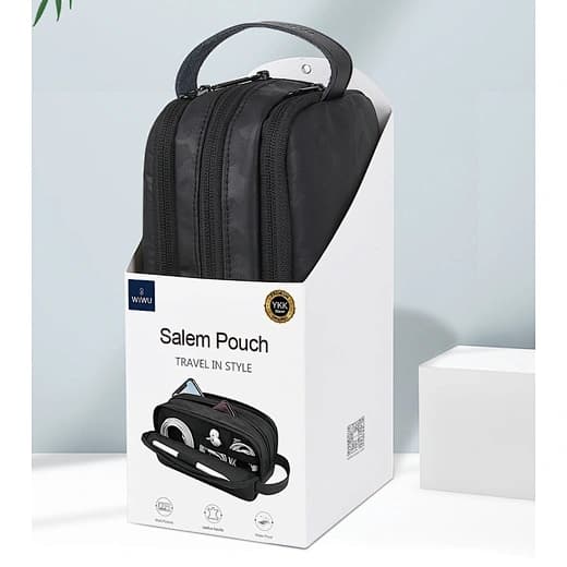 Black Double-Zip Travel Toiletry Bag