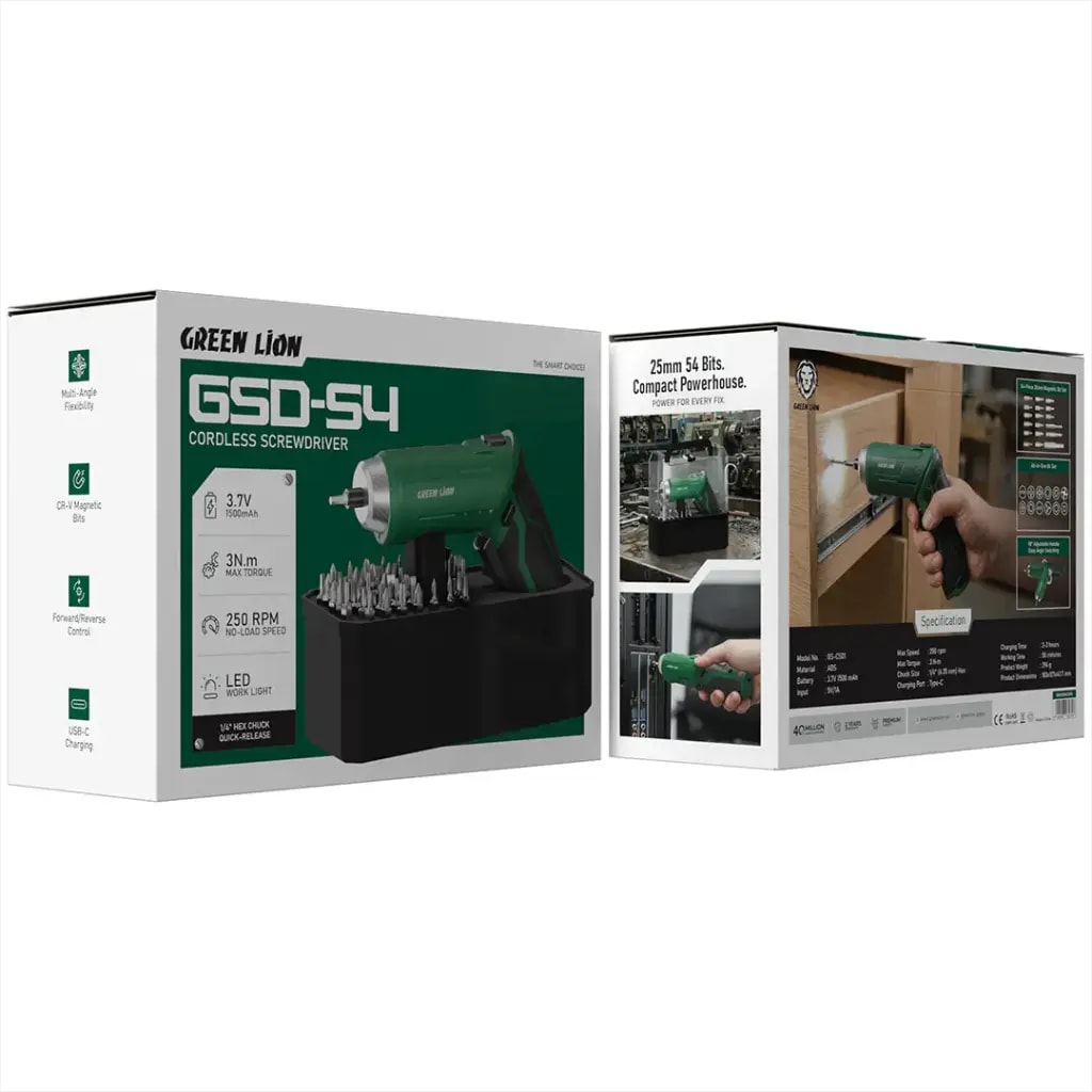 Green Lion Cordless Electric Screwdriver Set 2