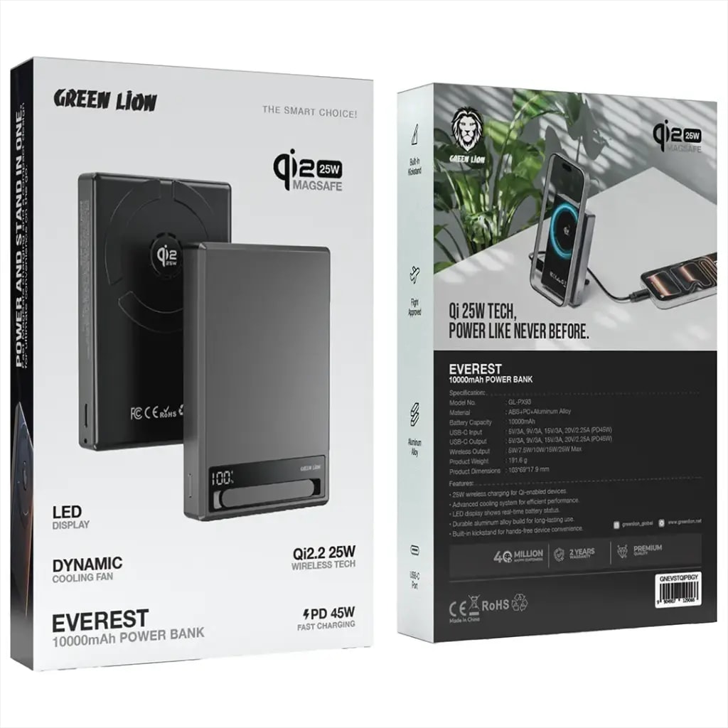 Green Lion Portable Power Bank with Wireless Charging 2