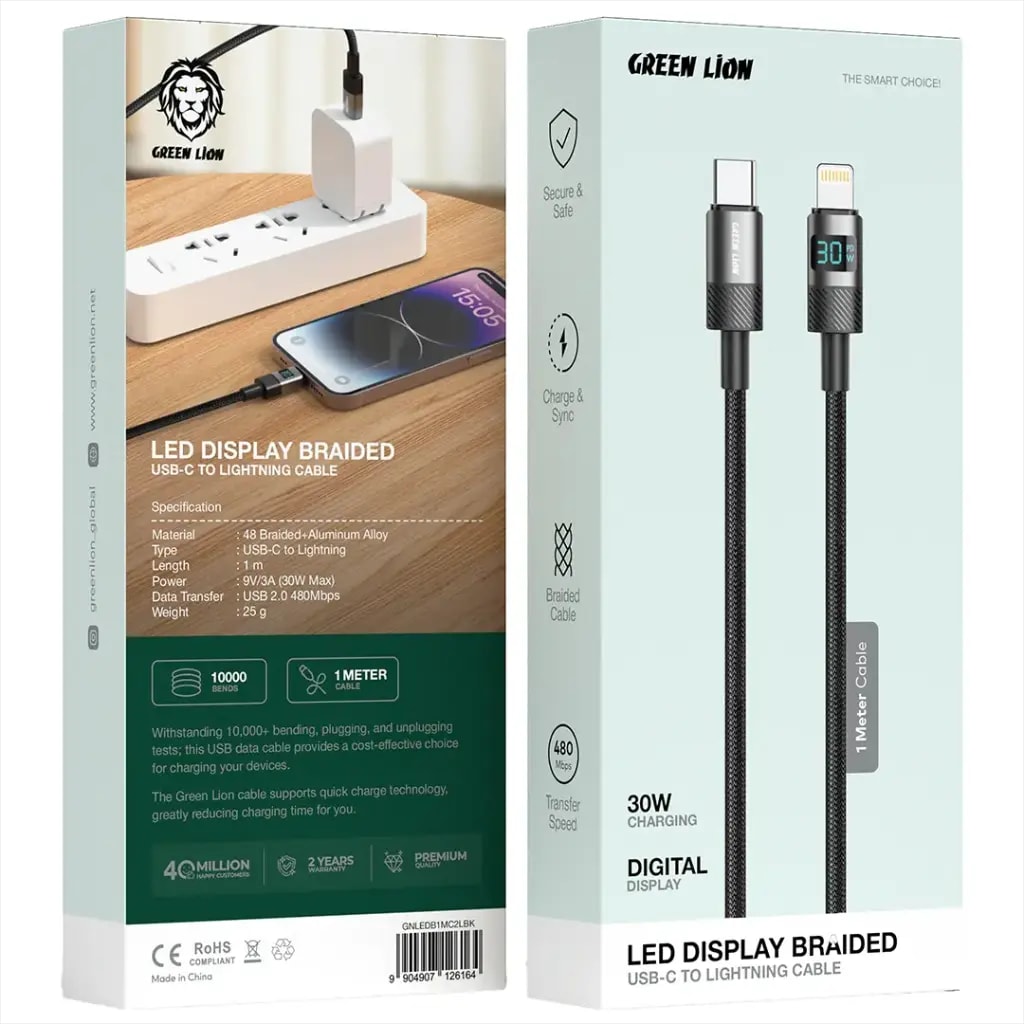 USB-C to Lightning Fast Charging Cable with Power Display 2