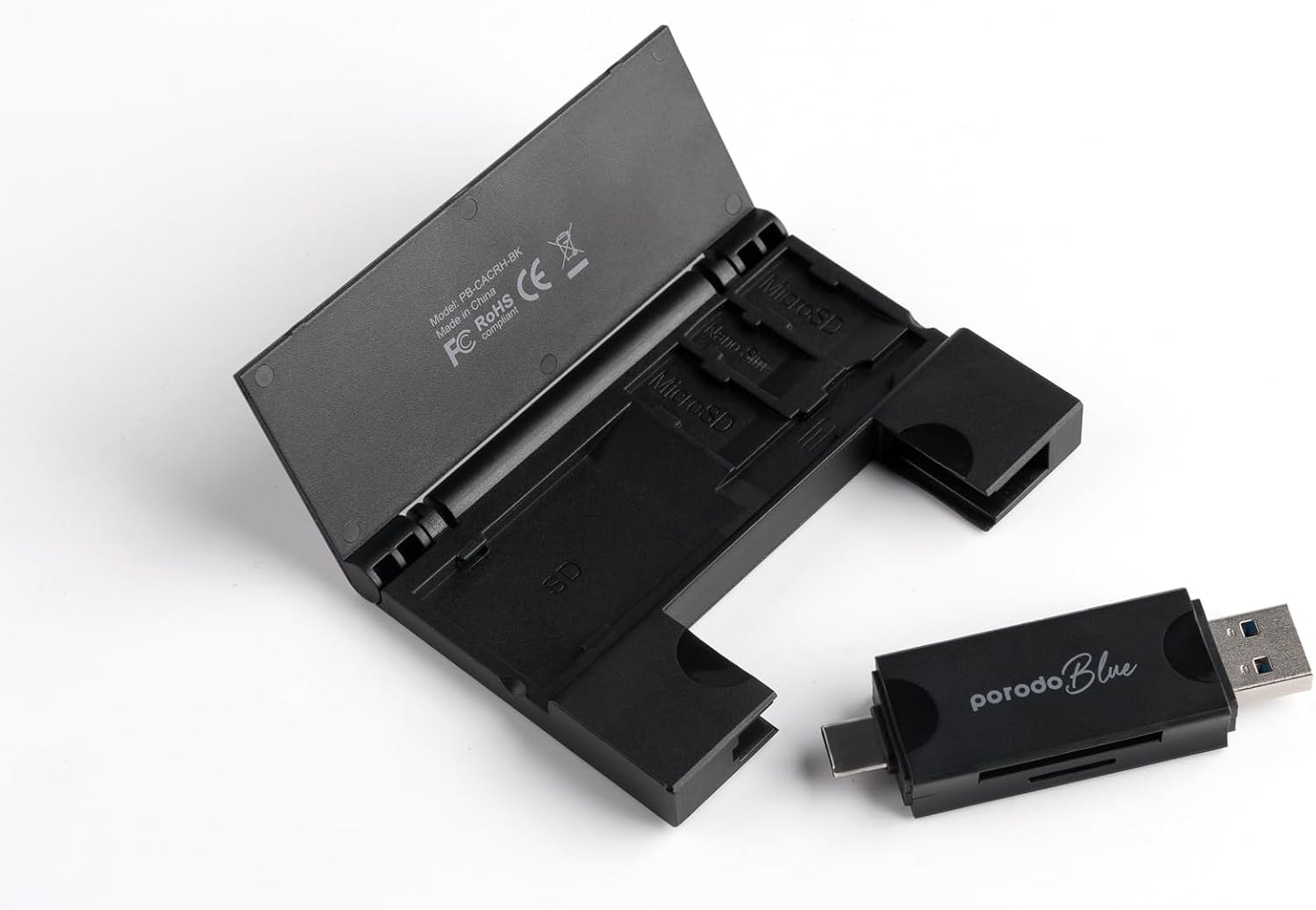 Portable Multi-Card Reader with USB-C & USB-A 2